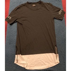 Zara Black and White Long Length Graphic Tshirt